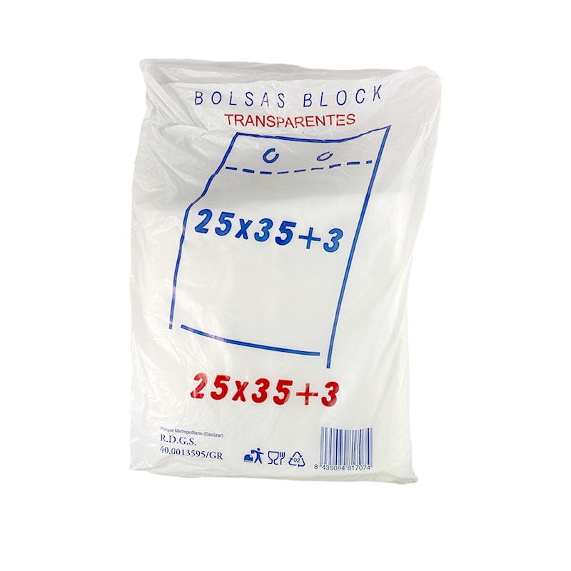 Bolsas plástico 25X35 block